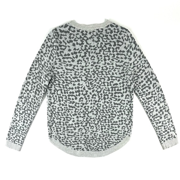 MOD Boutique Grey Animal Leopard Print  Crew Neck Sweater - Picture 2 of 7